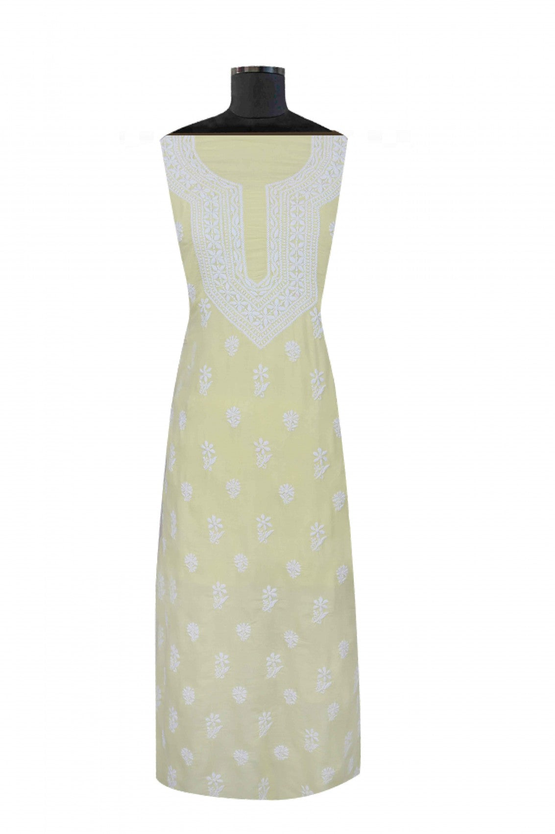 Ada Hand Embroidered Lemon Modal Lucknowi Chikankari Unstitched Suit Piece 01A172731