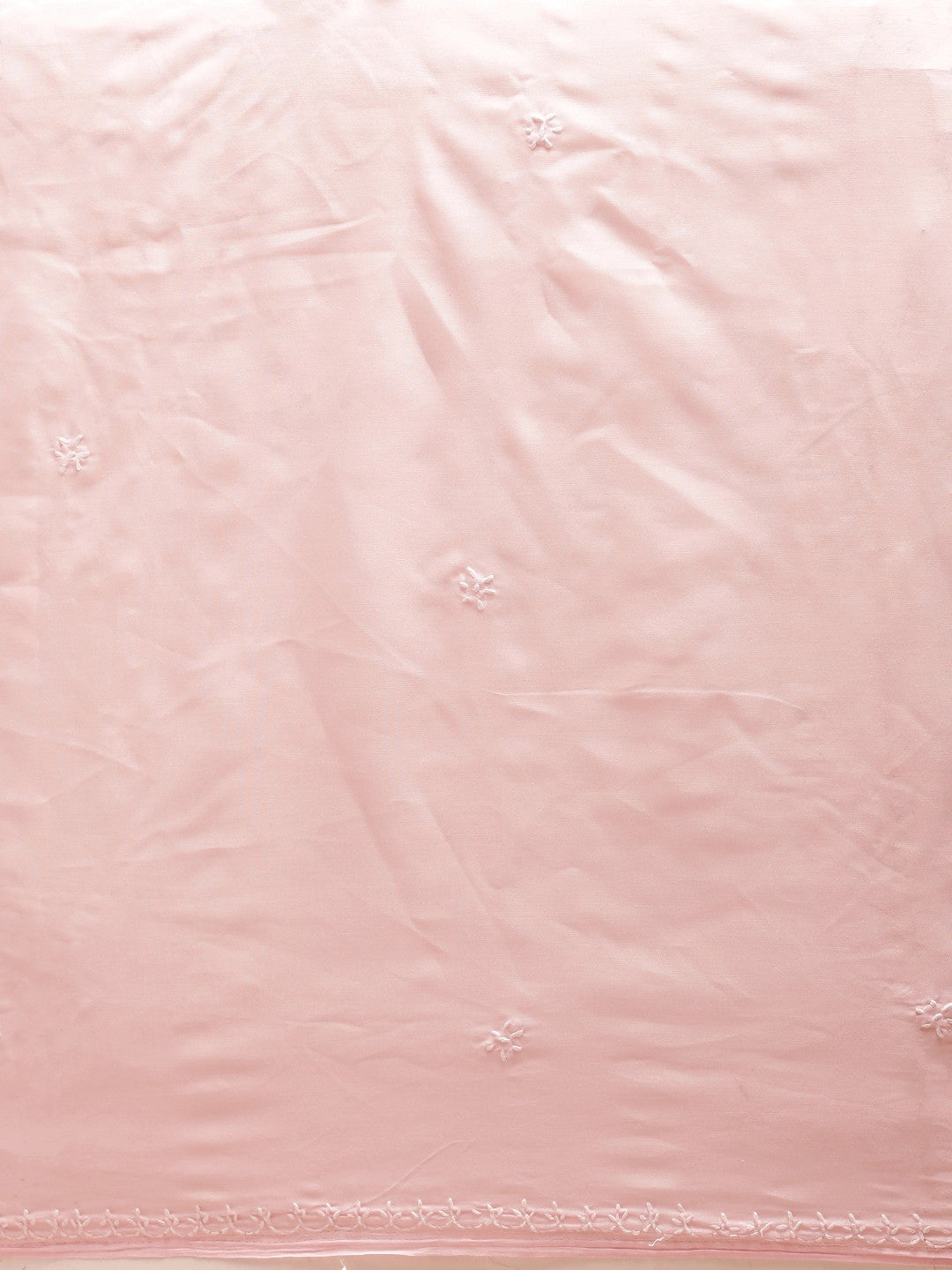Ada Hand Embroidered Pink Cotton Lucknow Chikan Saree With Blouse- A346142