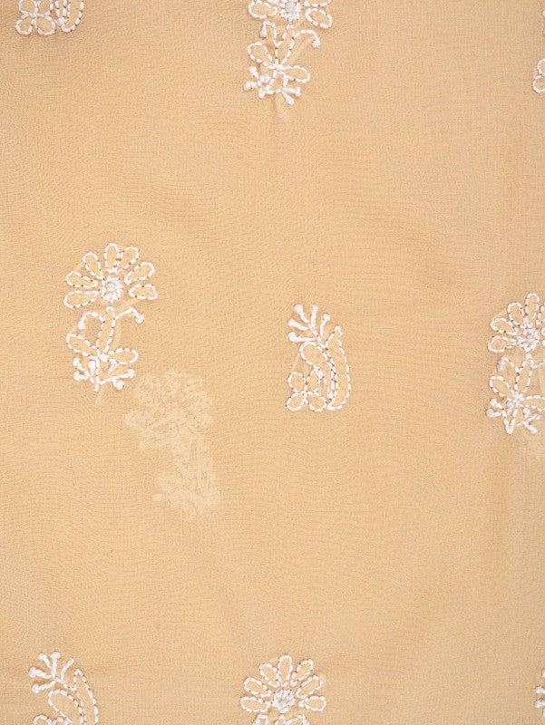 Ada Hand Embroidered Fawn Georgette Lucknowi Chikan Unstitched Suit Piece A615225