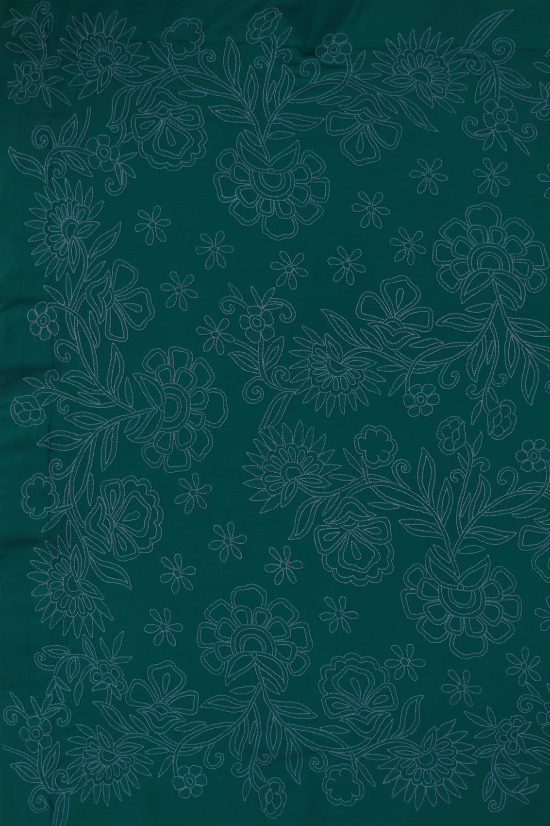 Ada Hand Embroidered Dark Green Pure Georgette Lucknowi Chikankari Saree with Blouse 01A100068