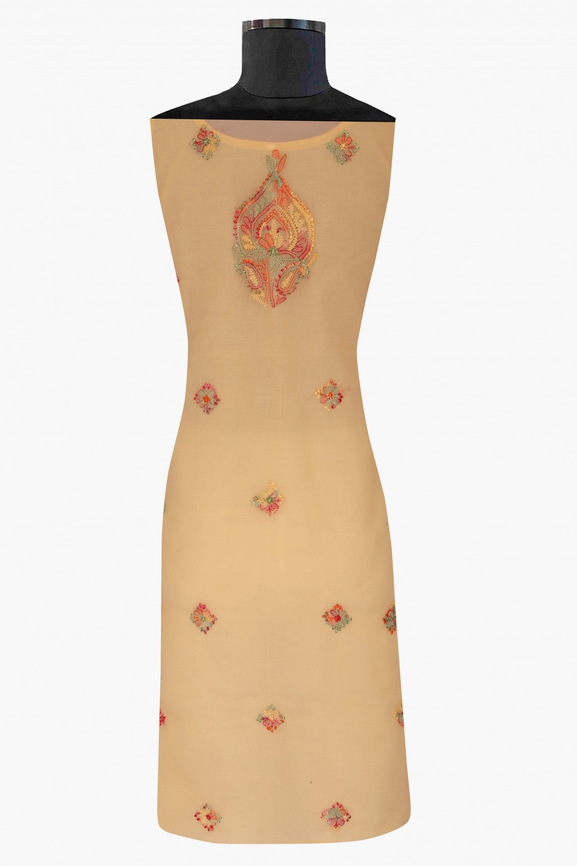 Ada Hand Embroidered Fawn Georgette Lucknowi Chikankari Unstitched Suit Piece A211178