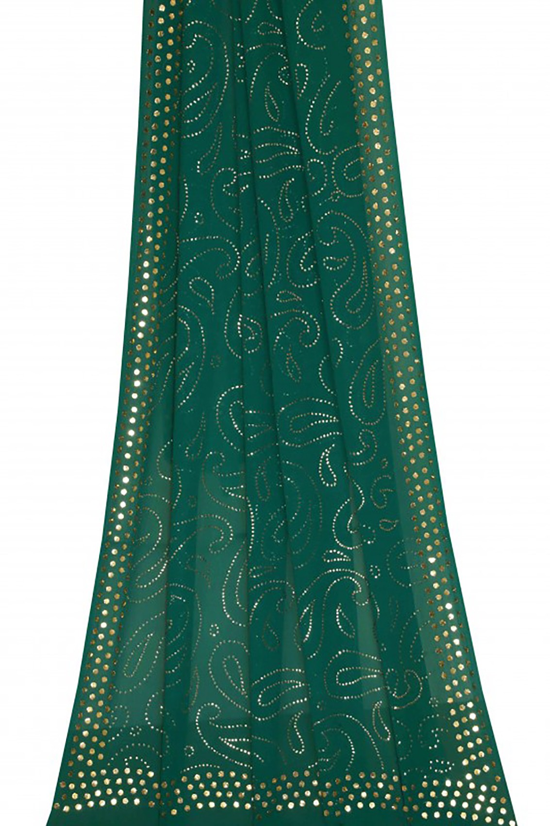 Ada Hand Embroidered Teal Green Pure Georgette Lucknowi Chikankari Dupatta With Muqaish Work A607678