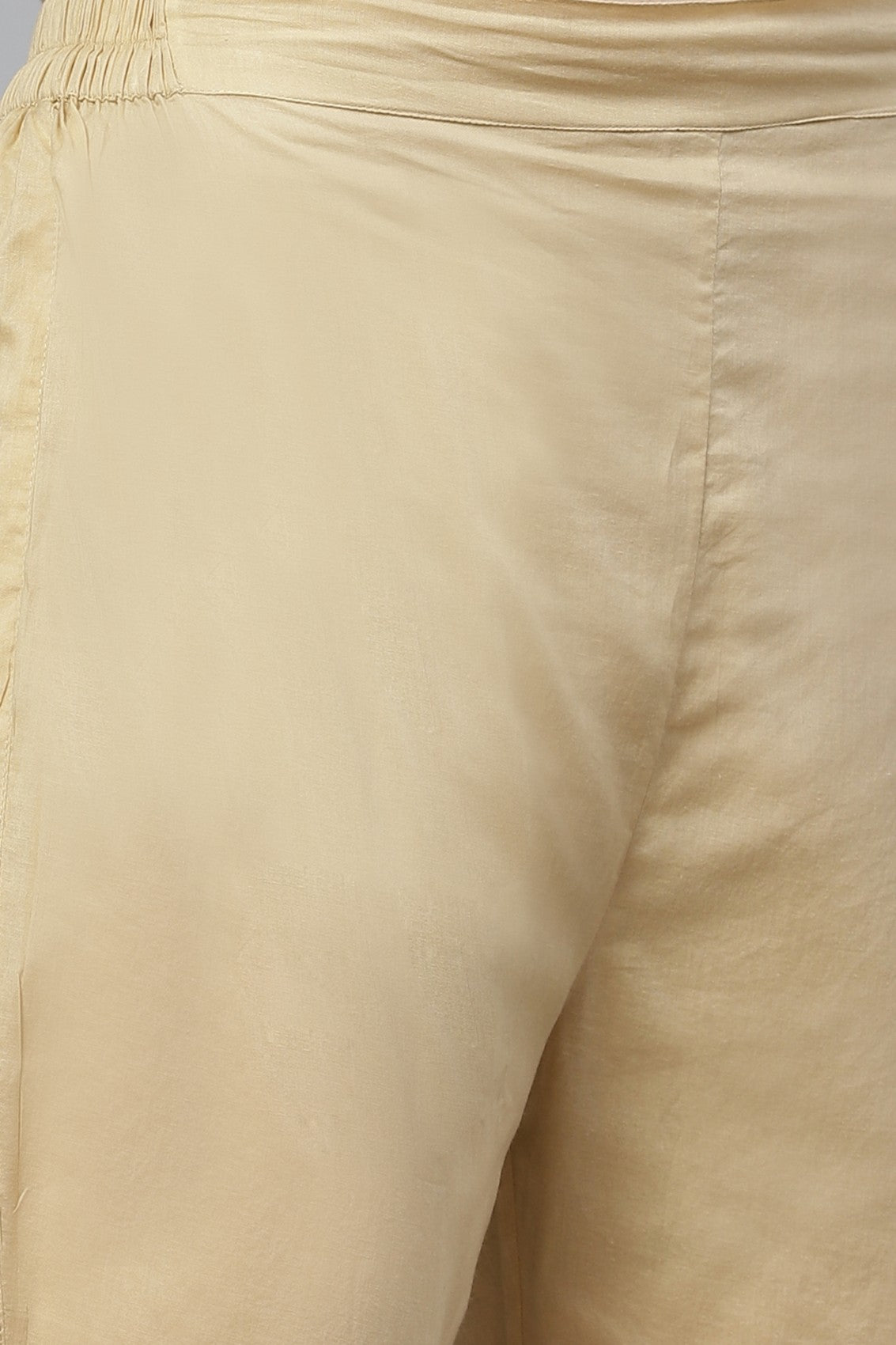 Ada Hand Embroidered Beige Cotton Lucknowi Chikankari Kurta with Trouser Set A100319