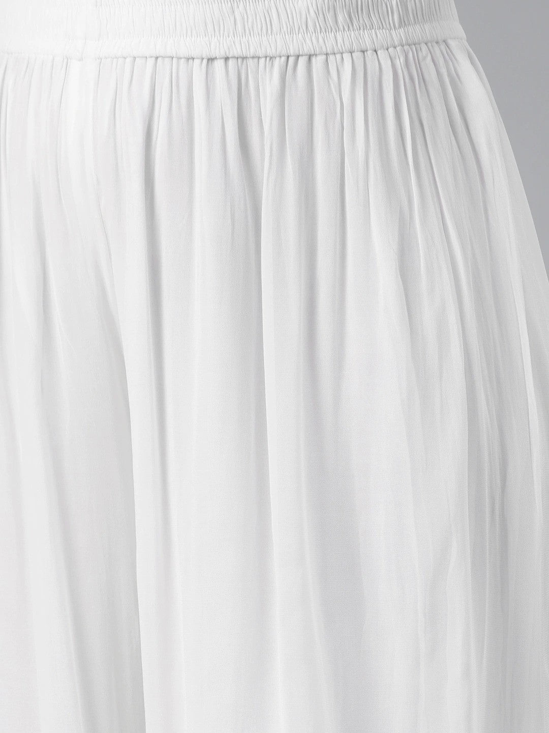 Ada Hand Embroidered White Georgette Lucknowi Chikan Sharara with Muqaish Work A711137