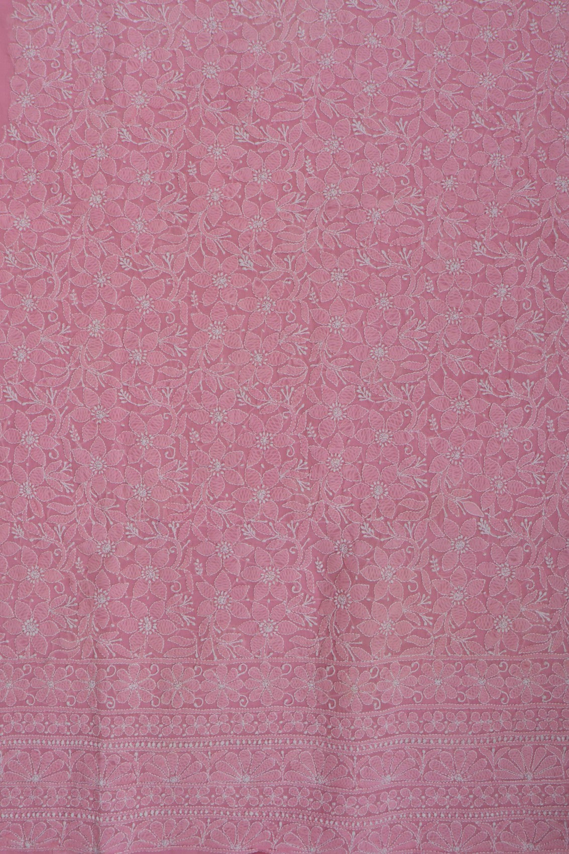 Ada Hand Embroidered Pink Cotton Lucknowi Chikankari Unstitched Suit Piece 01A197690