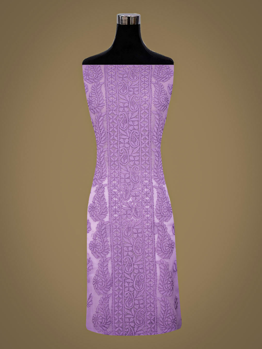 Ada Hand Embroidered Mauve Faux Georgette Lucknowi Chikankari Unstitched Suit Piece 01A923853