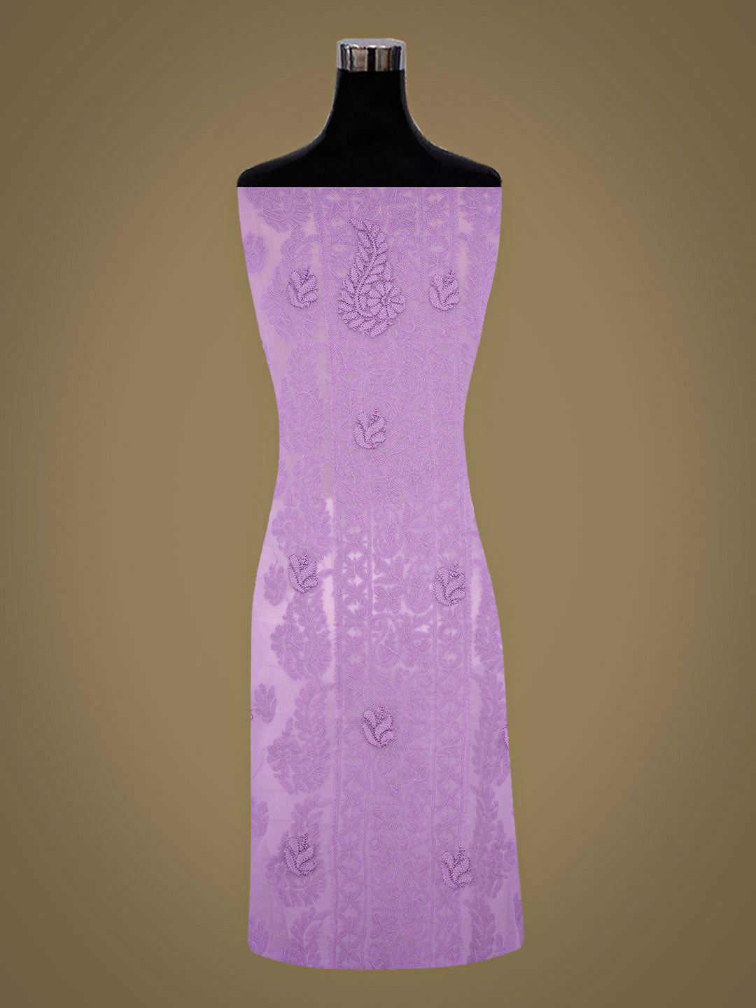 Ada Hand Embroidered Mauve Faux Georgette Lucknowi Chikankari Unstitched Suit Piece 01A923853