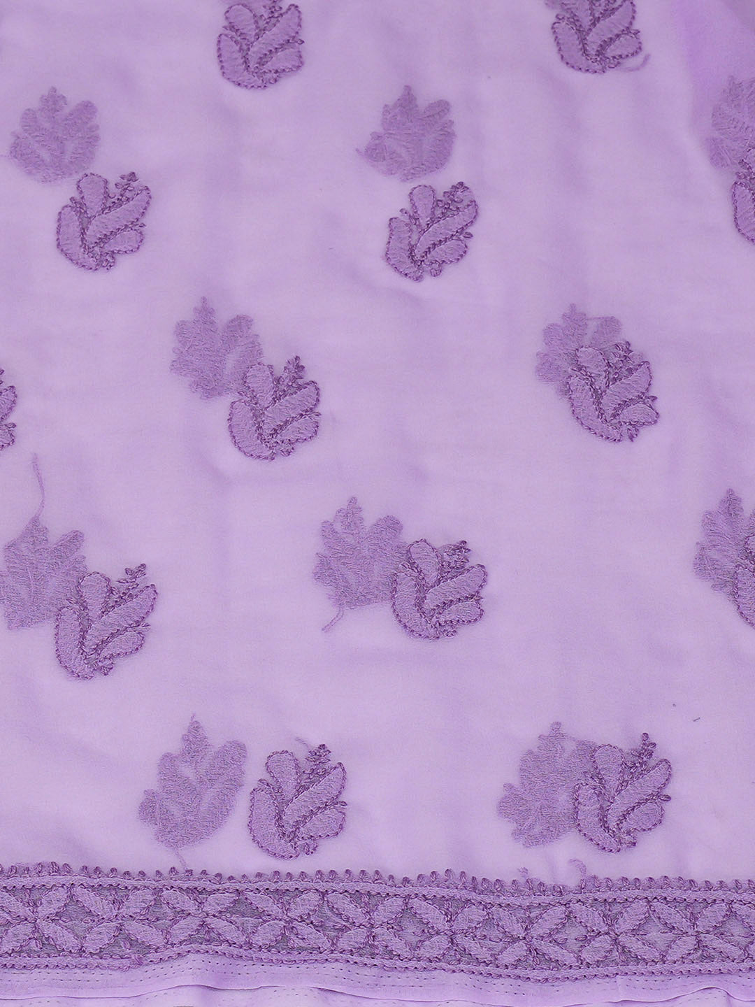 Ada Hand Embroidered Mauve Faux Georgette Lucknowi Chikankari Unstitched Suit Piece 01A923853