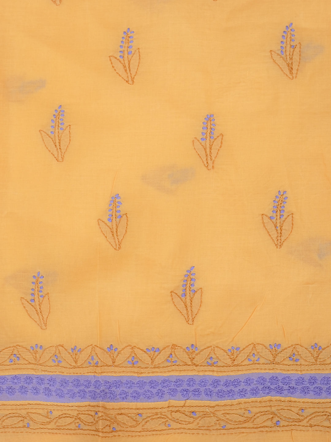 Ada Hand Embroidered Fawn Cotton Lucknowi Chikankari Unstitched Suit Piece 01A981443