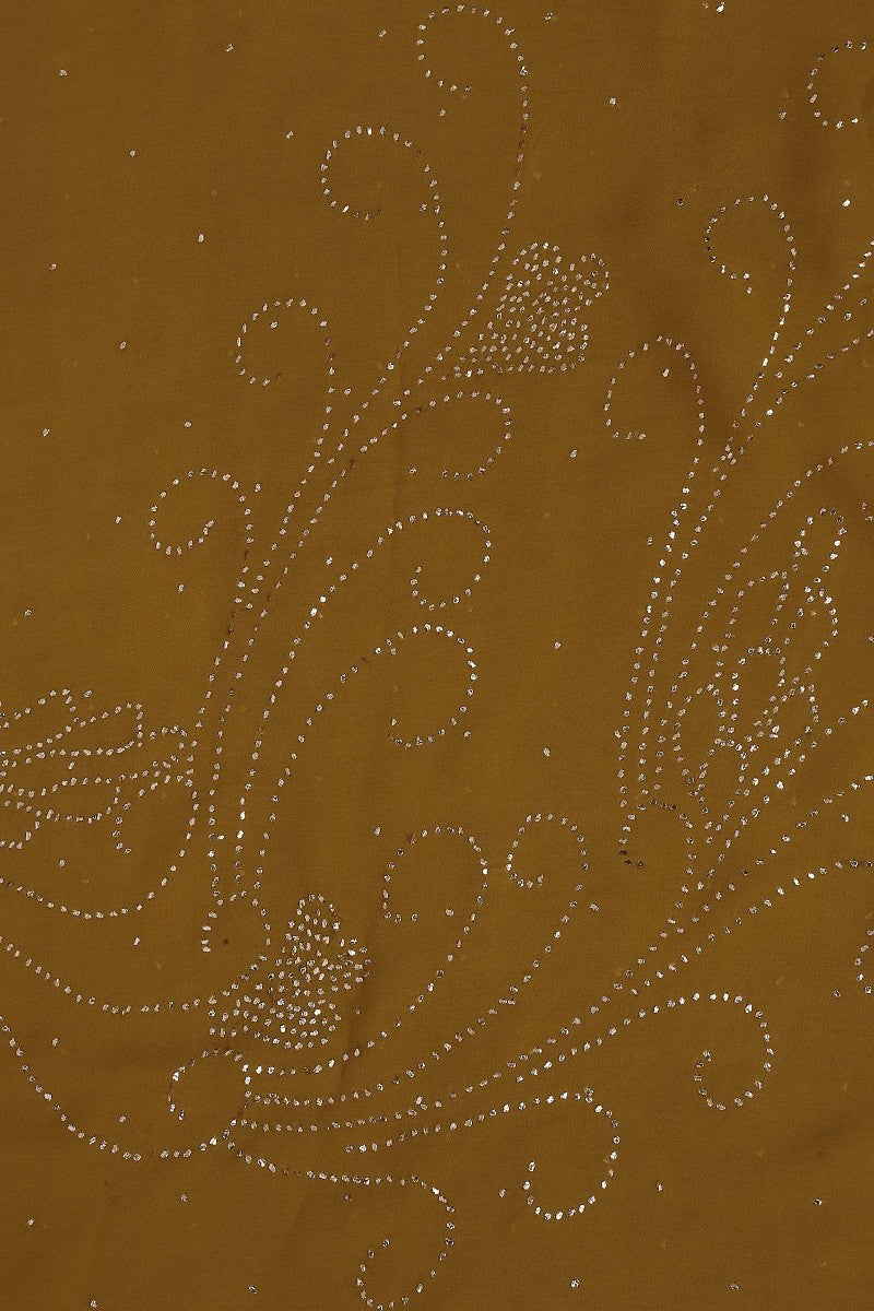 Ada Hand Embroidered Mustard Georgette Saree with Muqaish Work-A598061