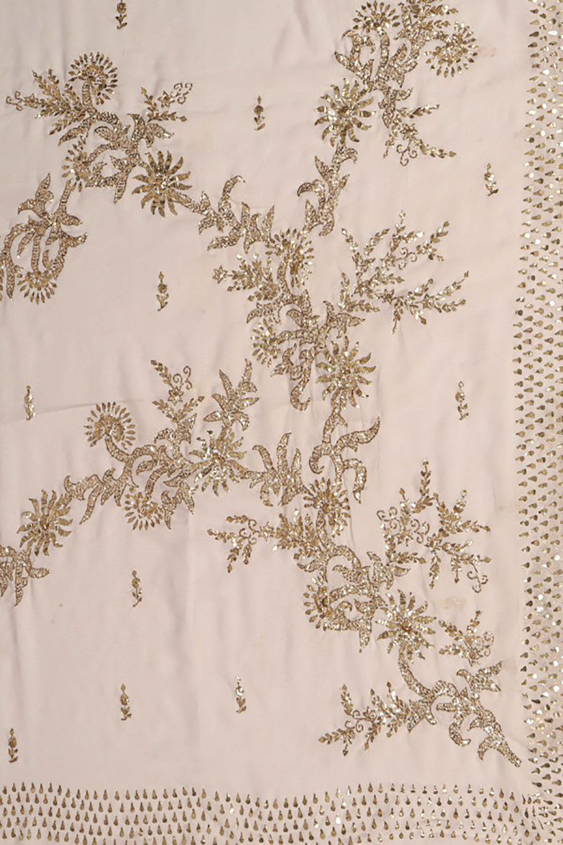 Ada Hand Embroidered Off White Pure Georgette Lucknowi Chikankari Saree/Blouse with Muqaish Work A564537