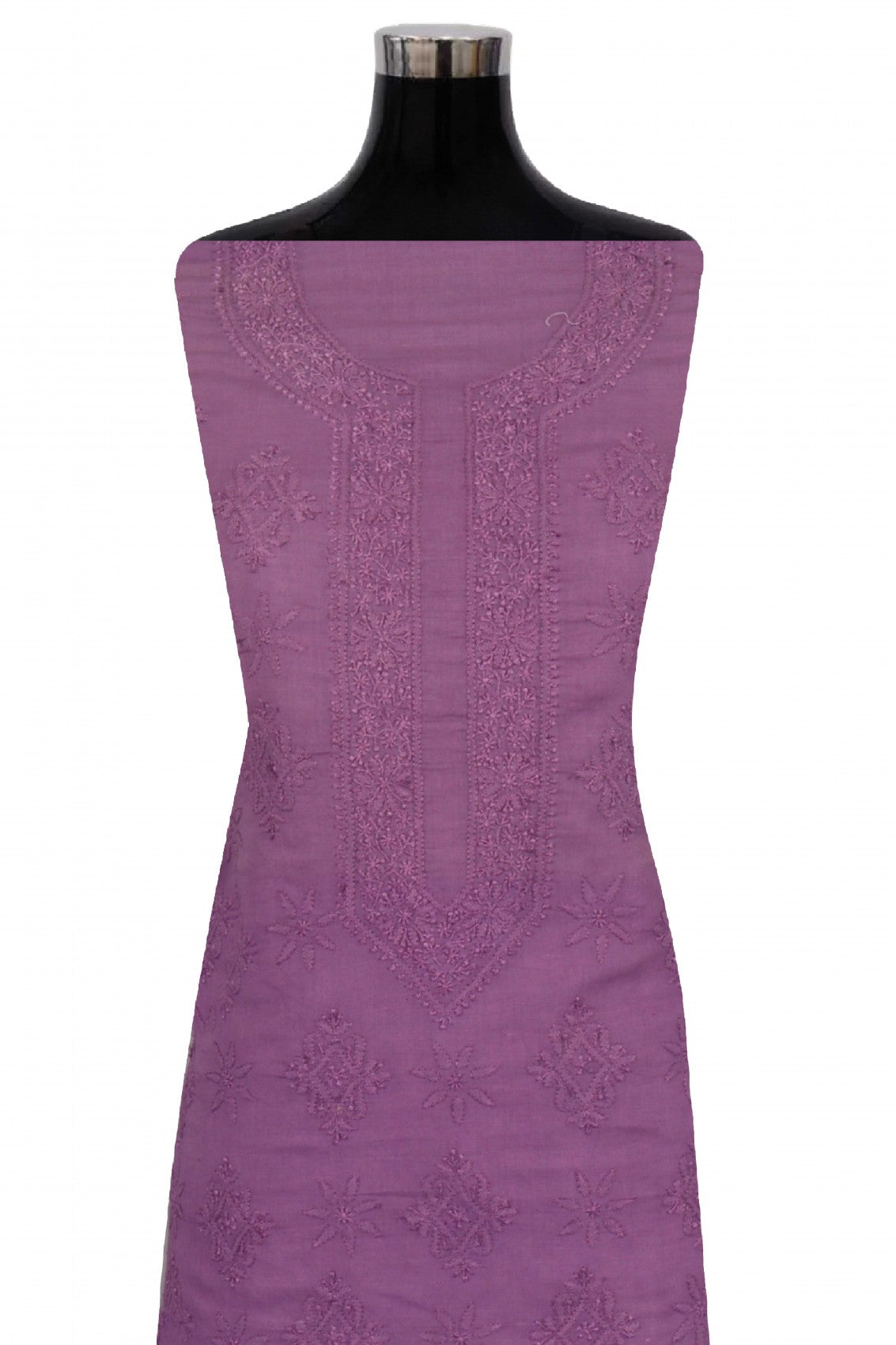 Ada Hand Embroidered Mauve Cotton Lucknowi Chikankari Unstitched Men's Kurta Piece A617071