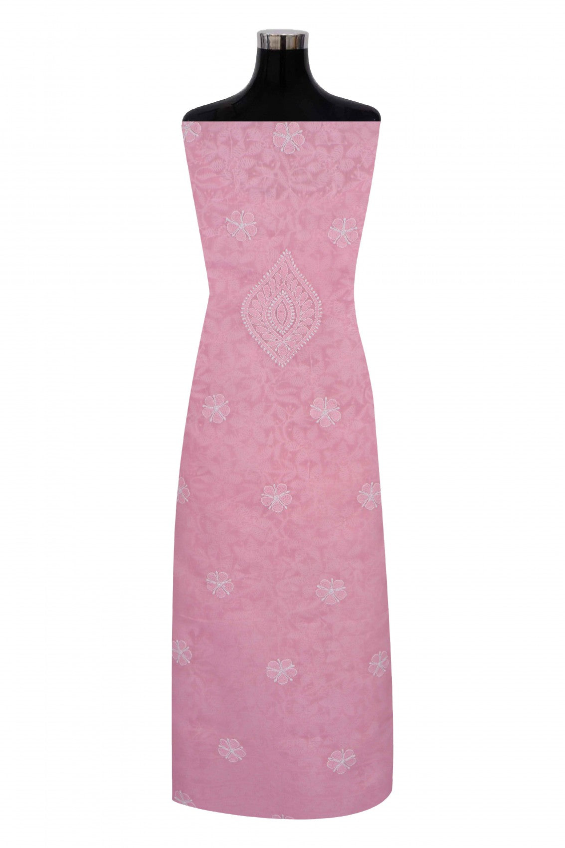 Ada Hand Embroidered Pink Cotton Lucknowi Chikankari Unstitched Suit Piece 01A197690