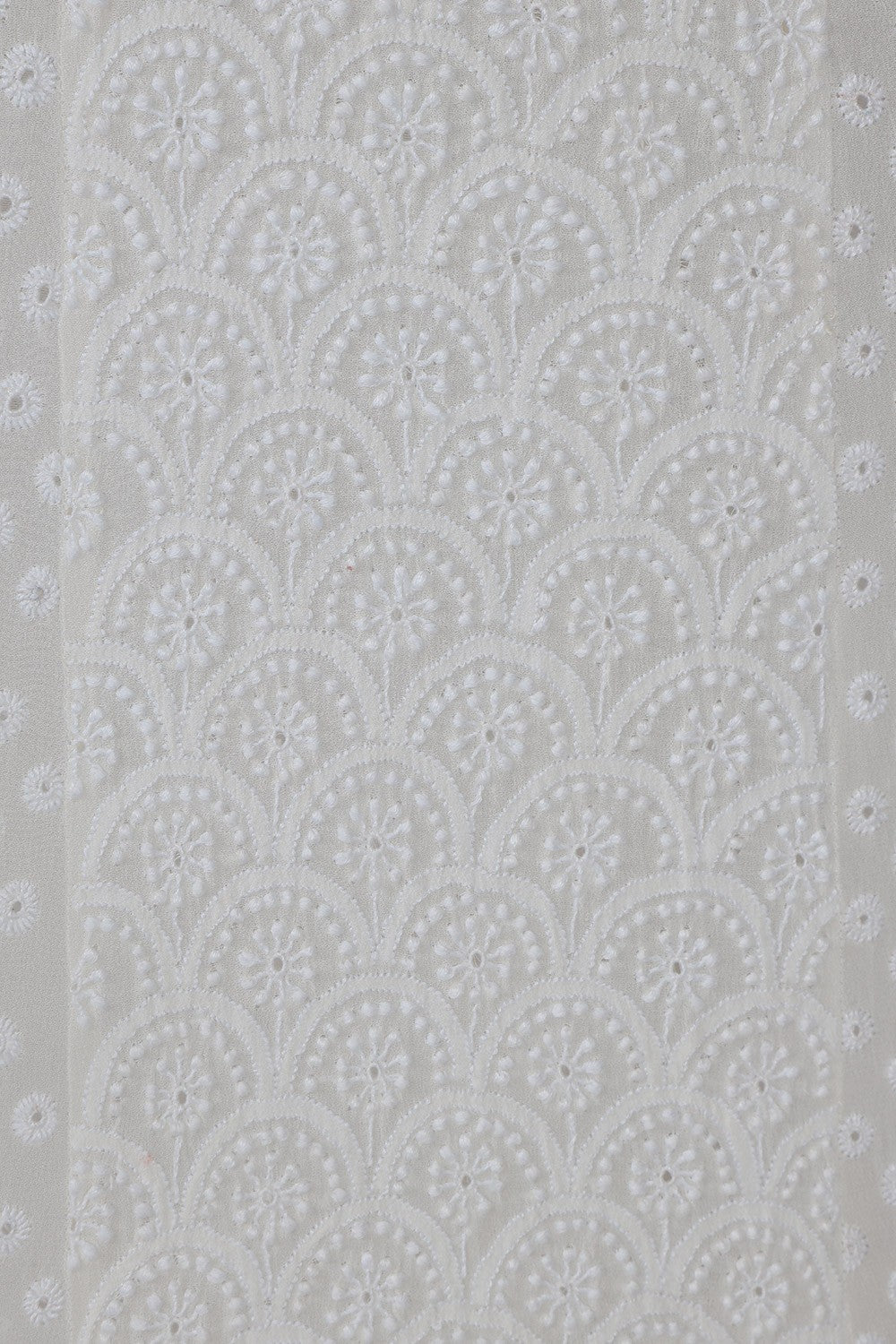 Ada Hand Embroidered White Pure Georgette Lucknowi Chikankari Lehenga Set A623411