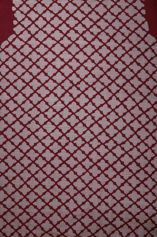 Ada Hand Embroidered Maroon Tusser Silk Lucknowi Chikankari Unstitched Men's Kurta Piece A248048