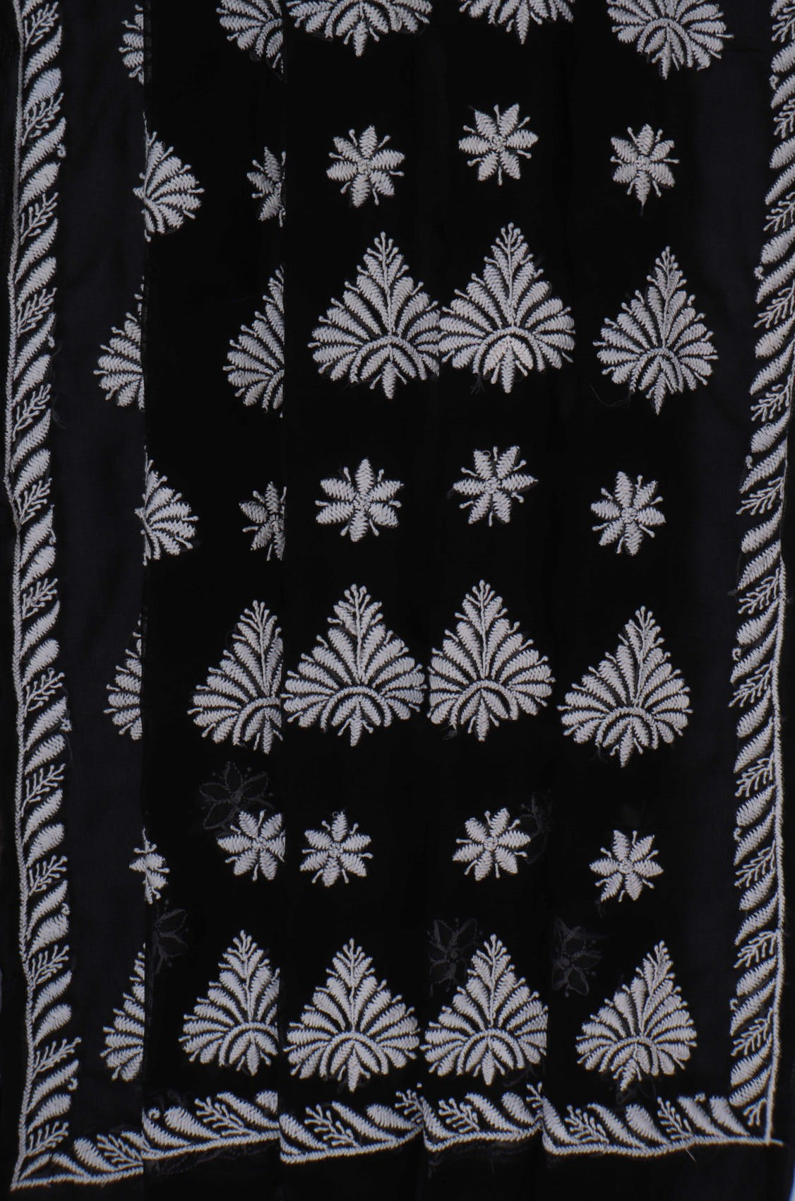 Ada Hand Embroidered Black Georgette Lucknowi Chikankari Saree With Blouse A564485