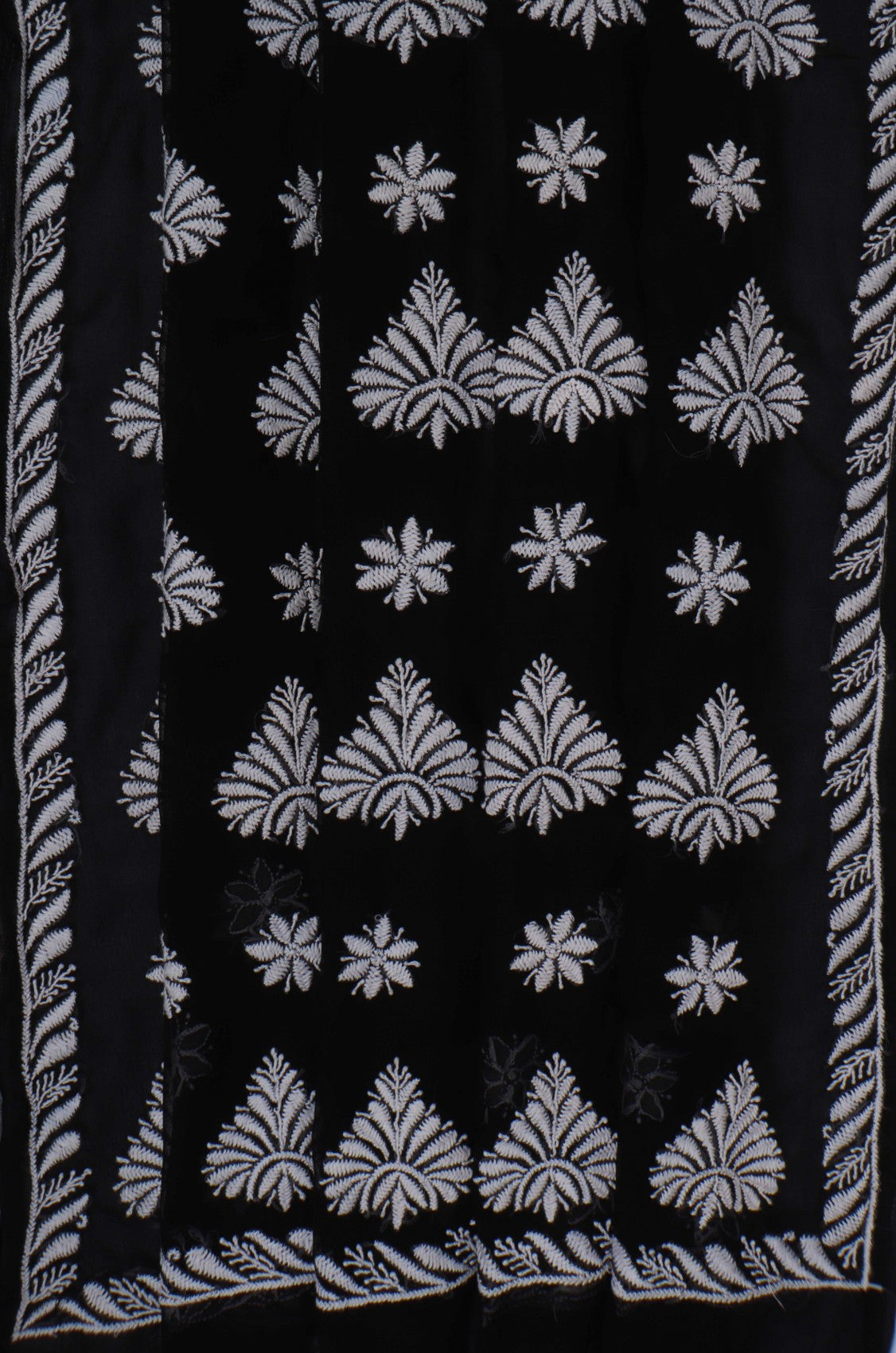 Ada Hand Embroidered Black Georgette Lucknowi Chikankari Saree With Blouse A564485