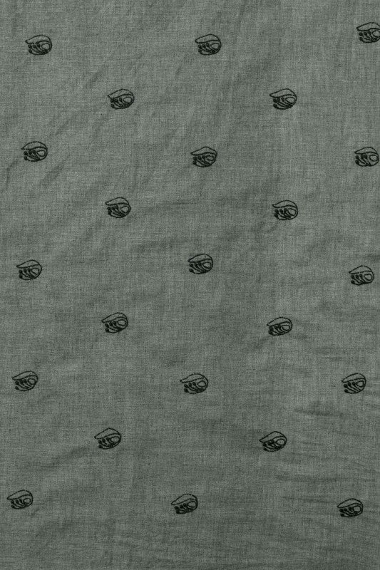 Ada Hand Embroidered Grey Cotton Lucknowi Chikankari Men's Kurta Piece A618565