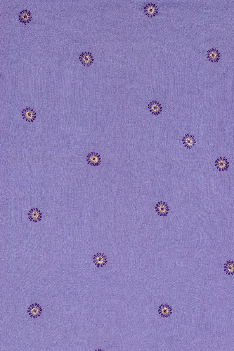 Ada Hand Embroidered Mauve Chanderi Lucknowi Chikankari Saree with Blouse- A497446