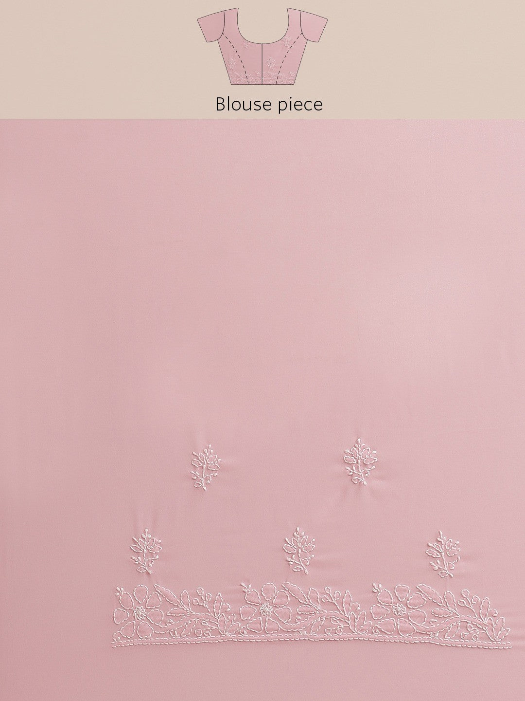 Ada Hand Embroidered Pink Georgette Lucknow Chikan Saree With Blouse A129583