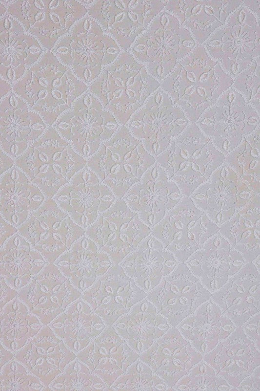 Ada Hand Embroidered White Pure Georgette Lucknowi Chikankari Unstitched Men's Kurta Piece A525316
