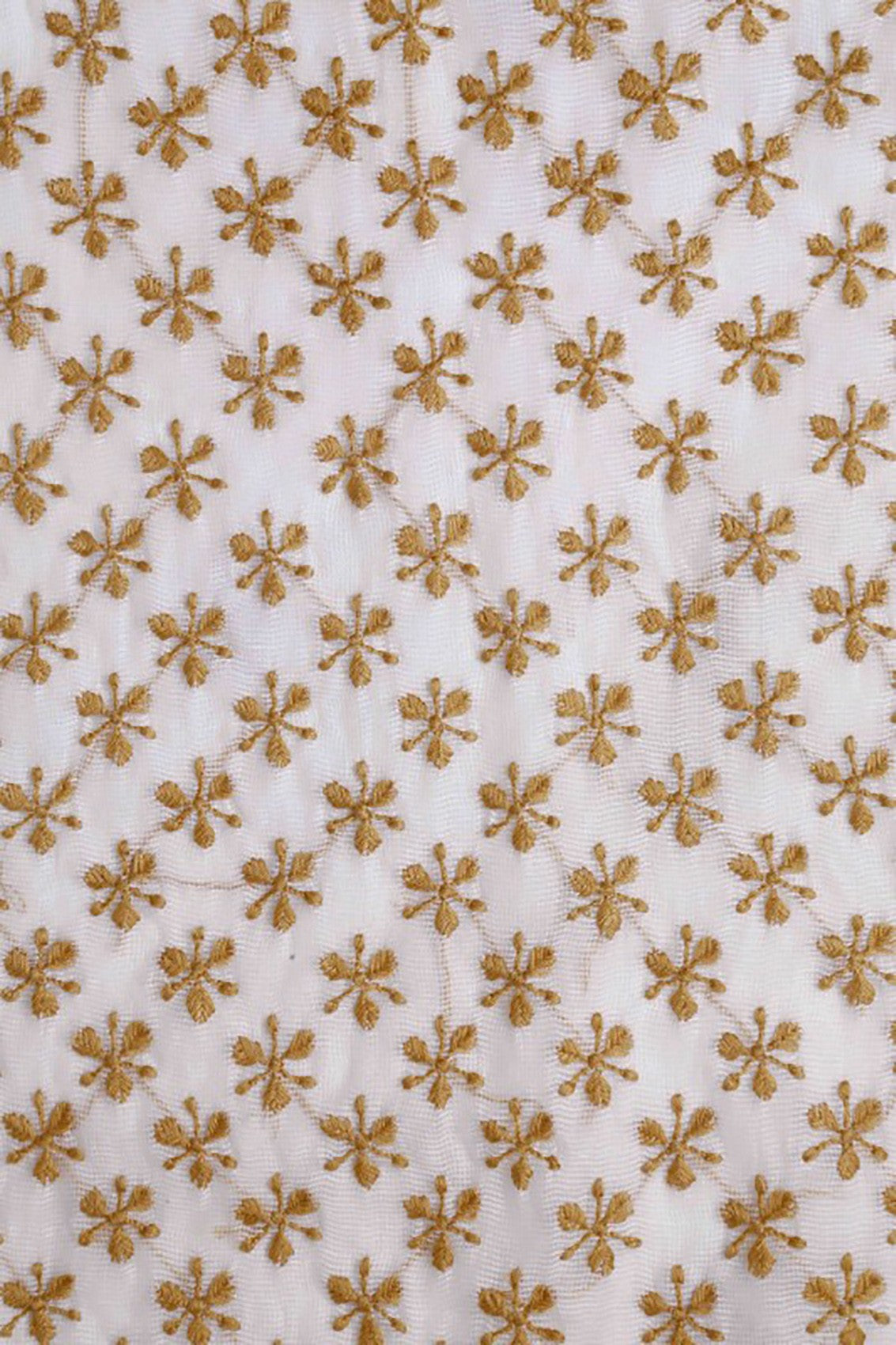 Ada Hand Embroidered White Net Lucknowi Chikankari Unstitched Suit Piece A618971