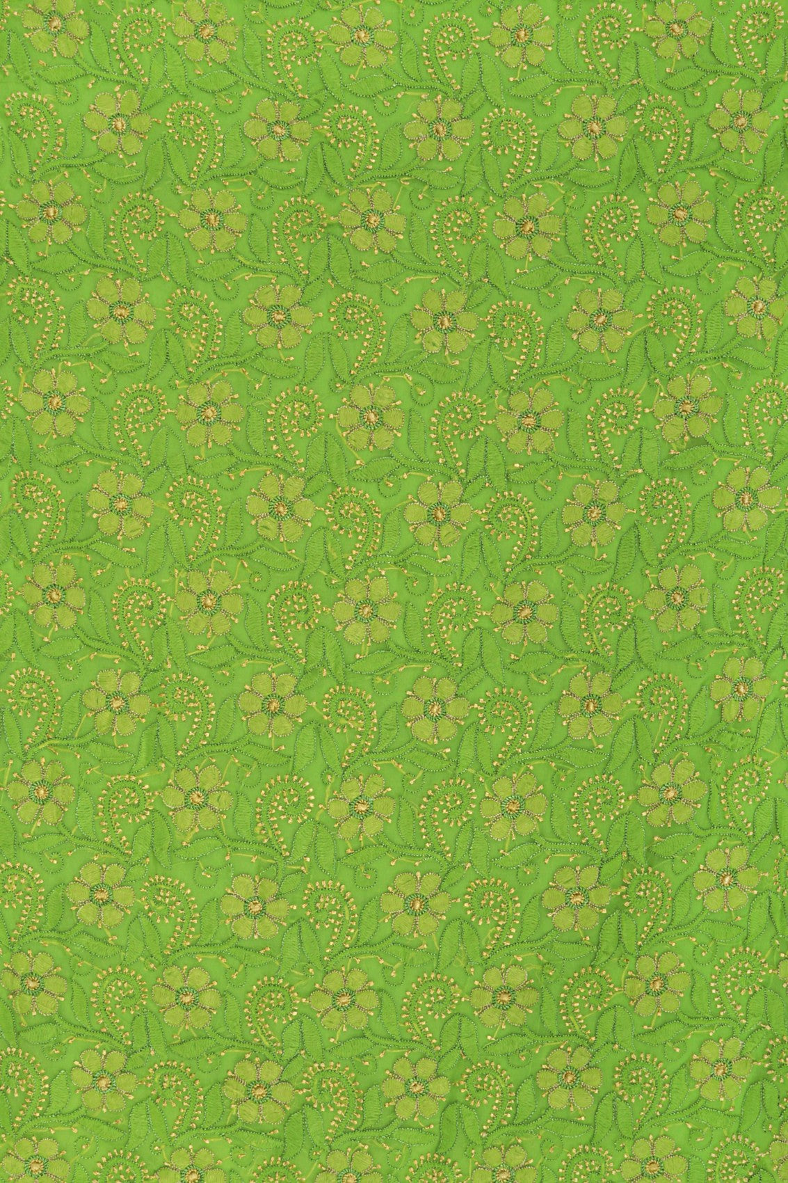 Ada Hand Embroidered Grass Green Georgette Lucknowi Chikankari Unstitched Suit Piece 01A126470
