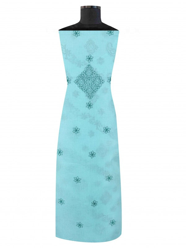 Ada Hand Embroidered Sea Green Cotton Lucknowi Chikankari Unstitched Suit Piece 01A178585