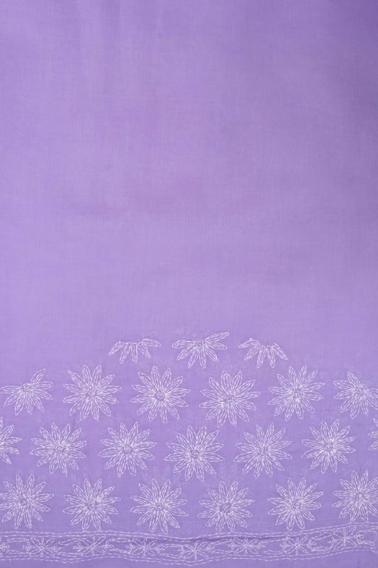 Ada Hand Embroidered Mauve Cotton Lucknowi Chikankari Saree With Blouse A613141