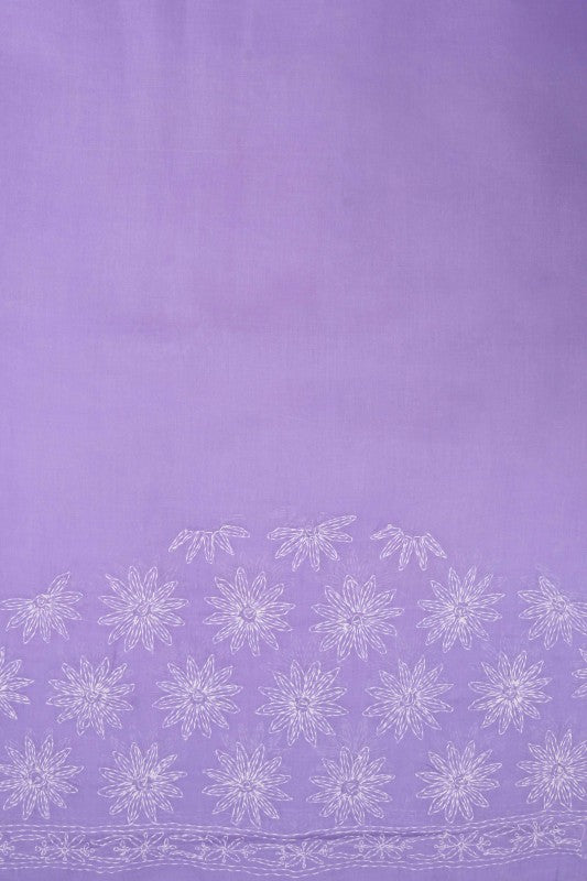 Ada Hand Embroidered Mauve Cotton Lucknowi Chikankari Saree With Blouse A613141