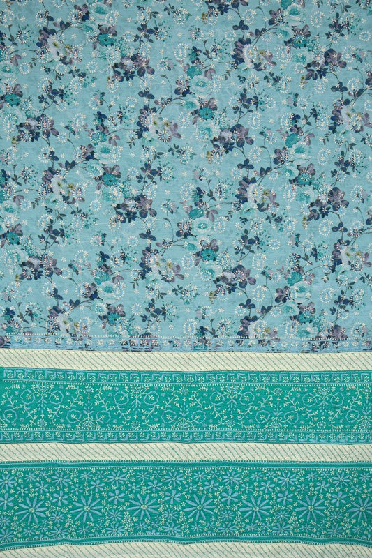 Ada Hand Embroidered Sea Green Cotton Lucknowi Chikan Unstitched Suit Piece A478843