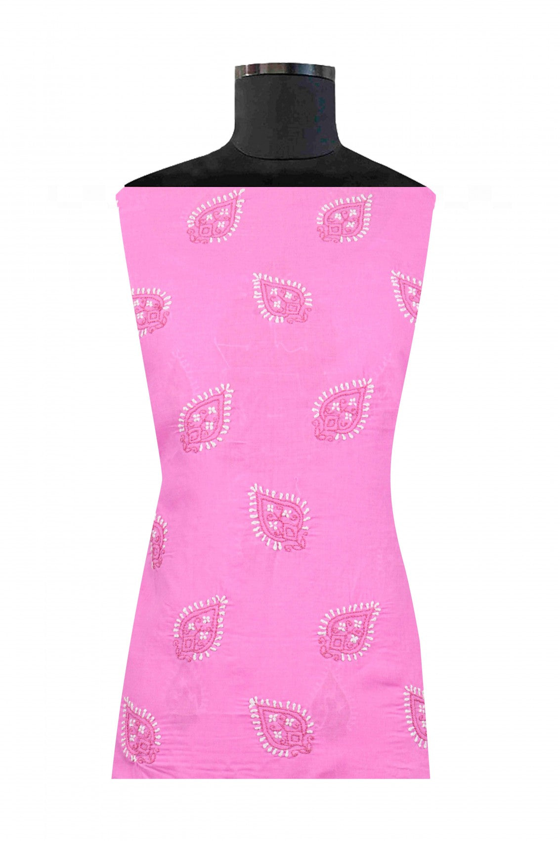Ada Hand Embroidered Pink Cotton Lucknowi Chikankari Unstitched Suit Piece A258662