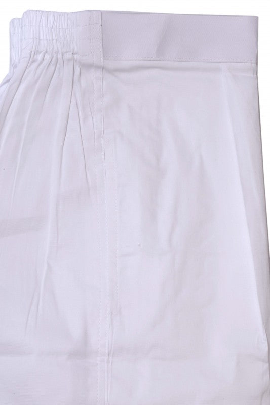 Ada White Cotton Plain Men's Pant Cut Lower A711149