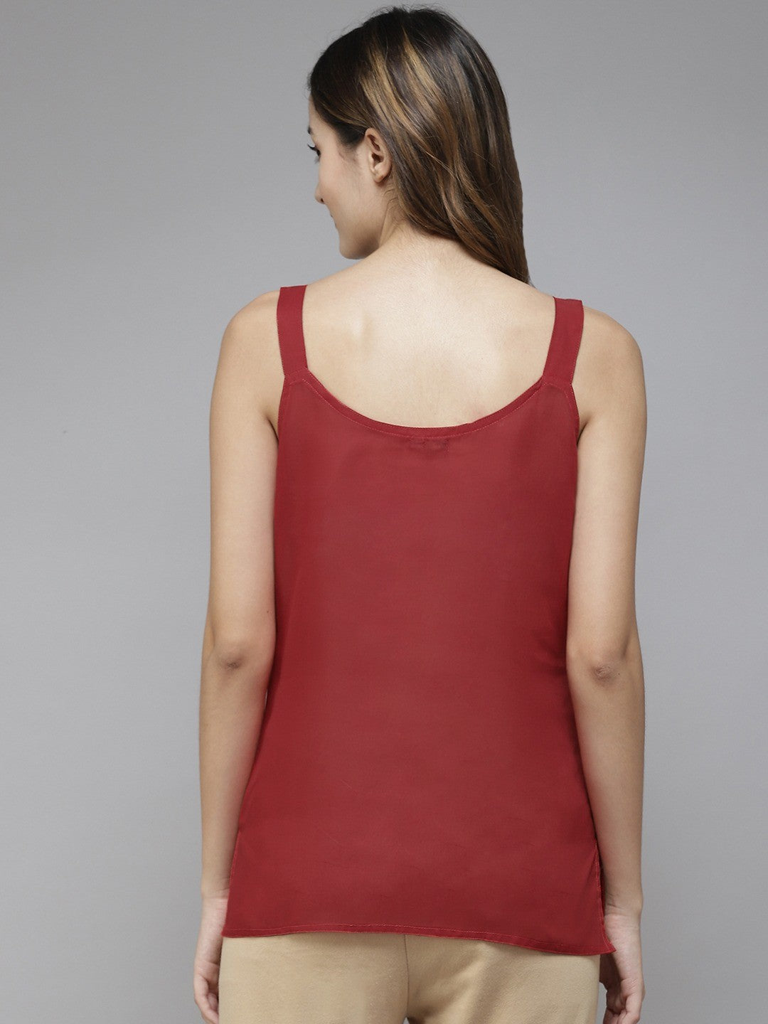 Ada White & Maroon Cotton Short Slips Combo of 2 A111165.