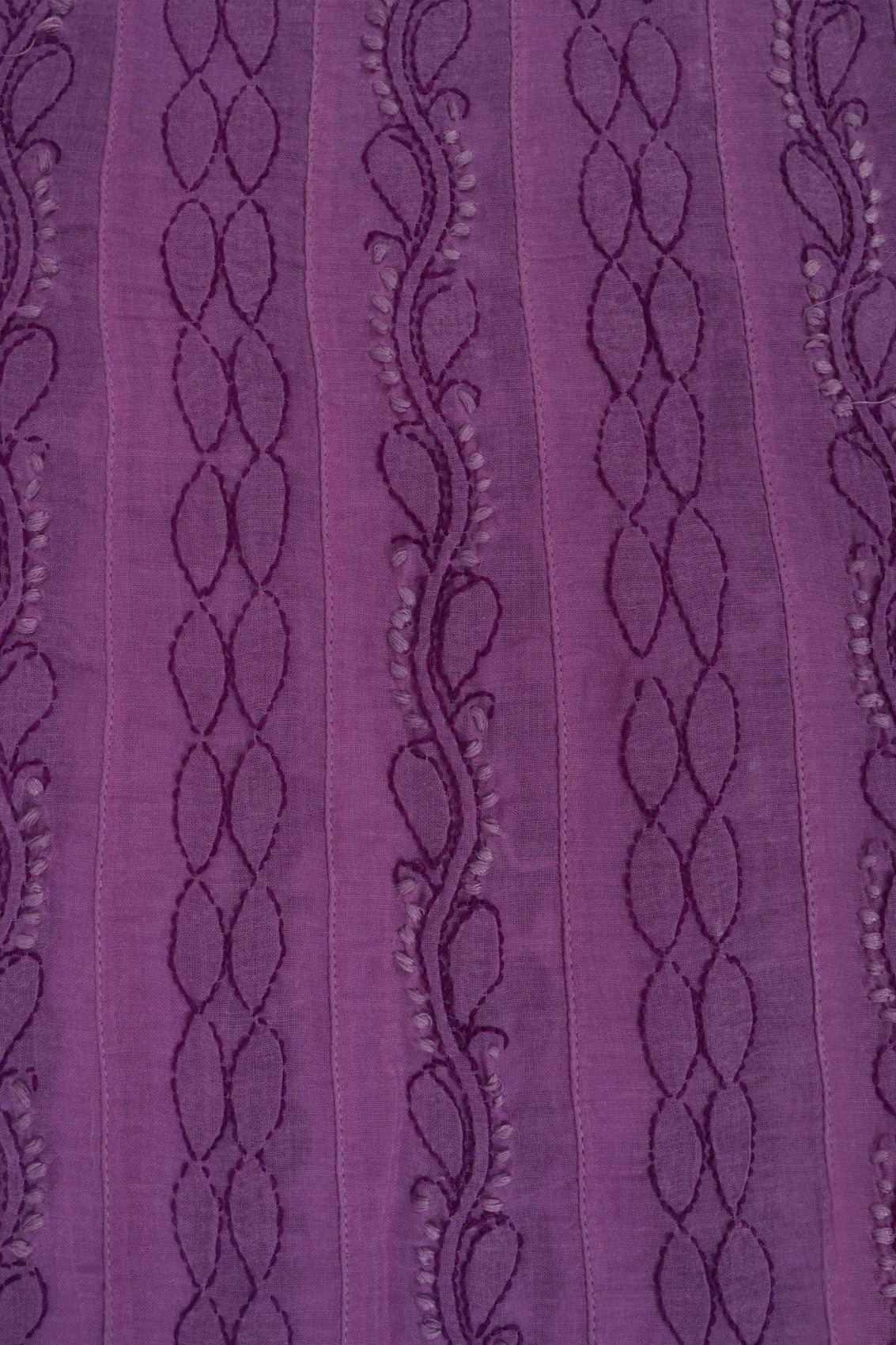 Ada Hand Embroidered Purple Cotton Lucknowi Chikankari Unstitched Anarkali Kurta Piece 01A123947