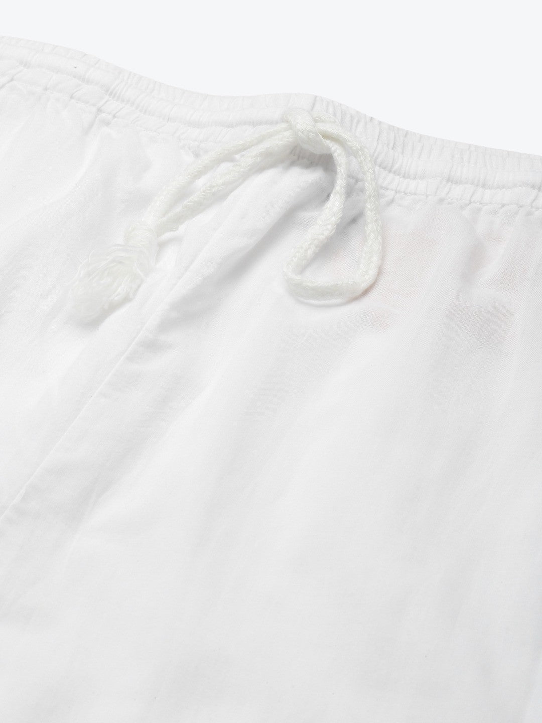 Ada Hand Embroidered White Cotton Lucknowi Chikankari Palazzo A711151