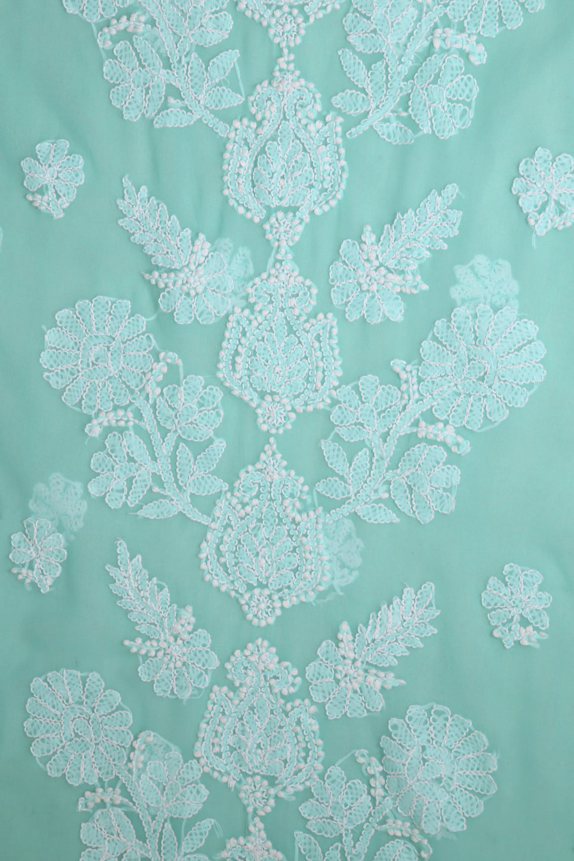 Ada Hand Embroidered Sea Green Georgette Lucknowi Chikankari Unstitched Suit Piece A211248