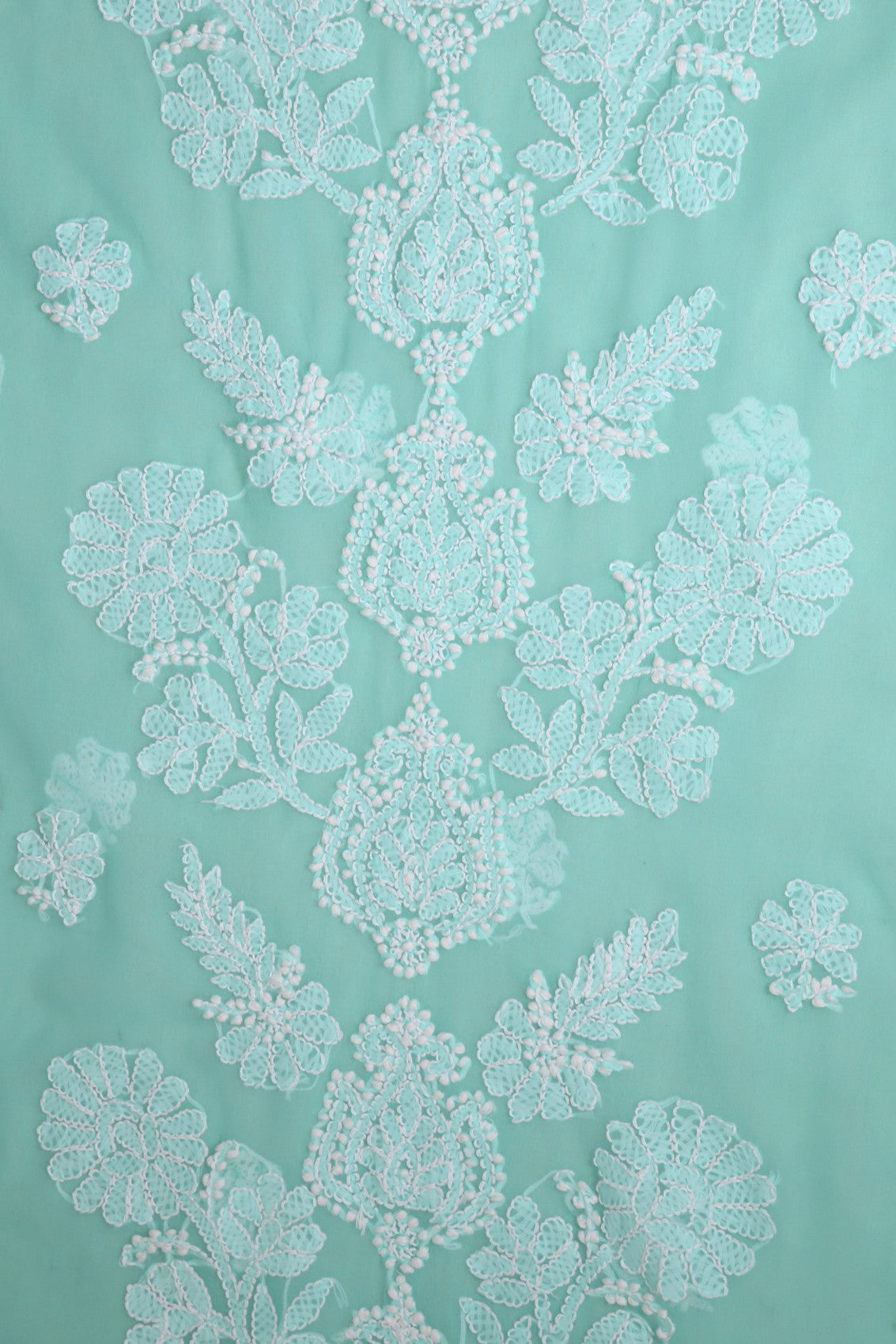 Ada Hand Embroidered Sea Green Georgette Lucknowi Chikankari Unstitched Suit Piece A211248