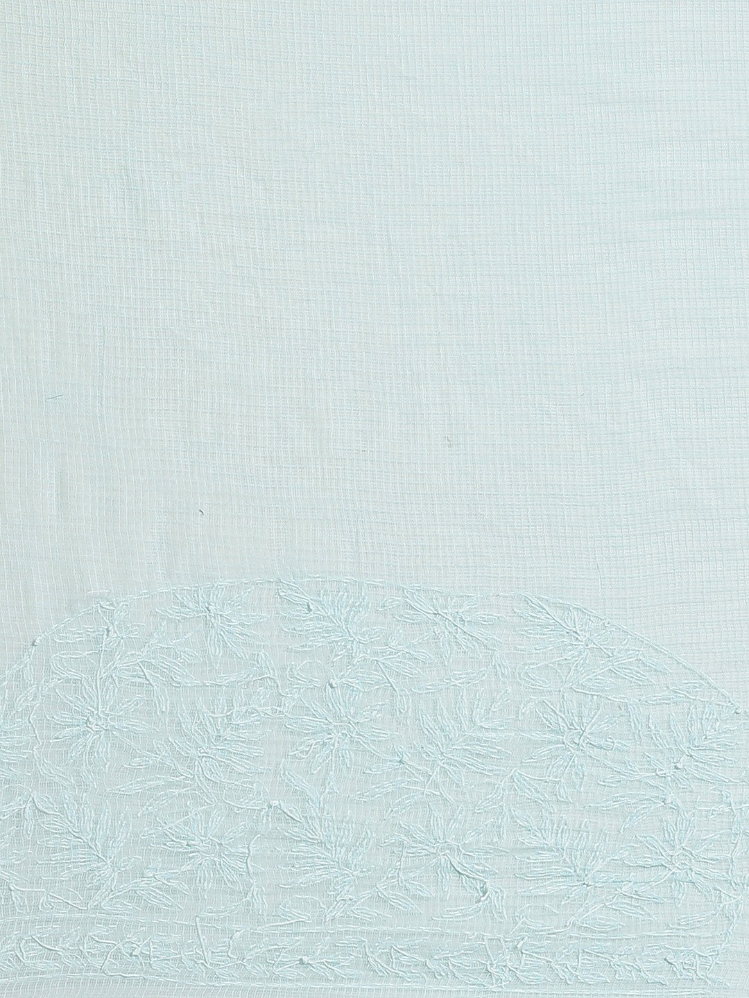 Ada Hand Embroidered Blue Kota Lucknow Chikan Saree With Blouse- A311232