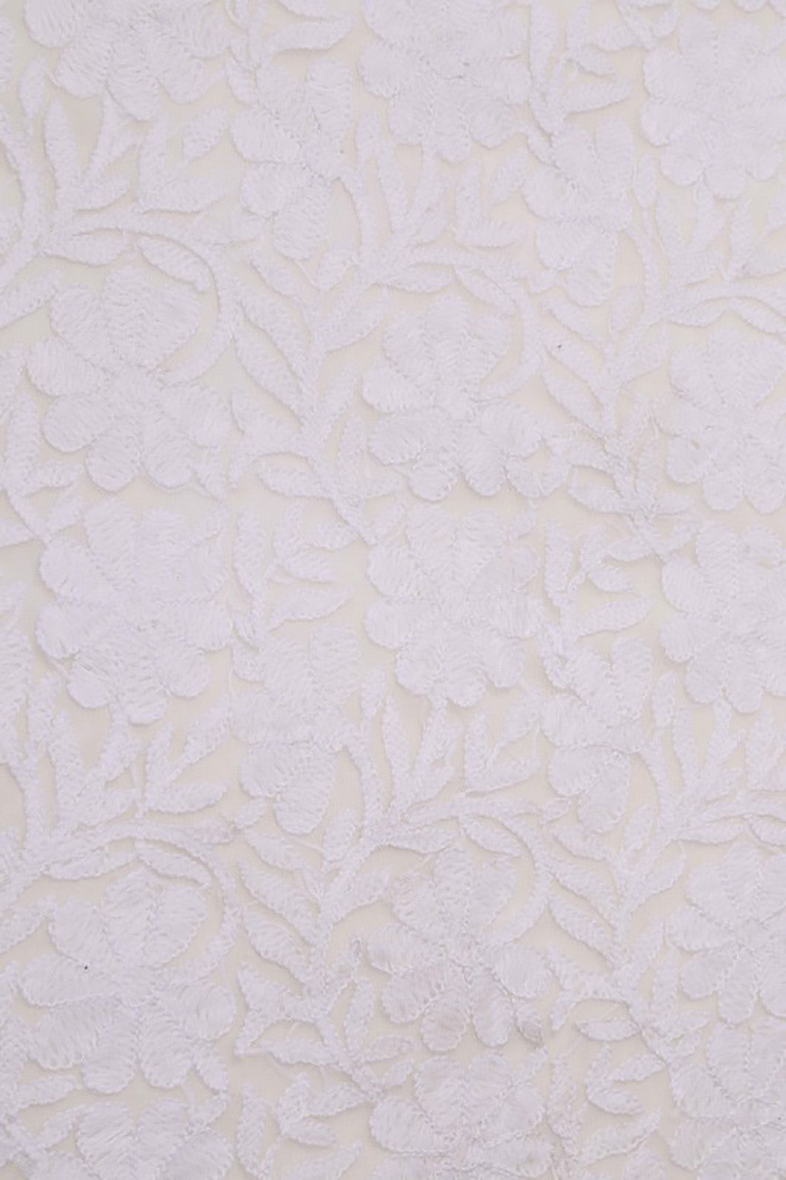Ada Hand Embroidered White Net Lucknowi Chikankari Dupatta A567876