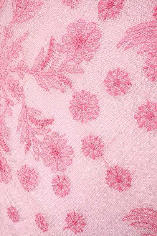Ada Hand Embroidered Pink Kota Lucknowi Chikankari Saree With Blouse A607019
