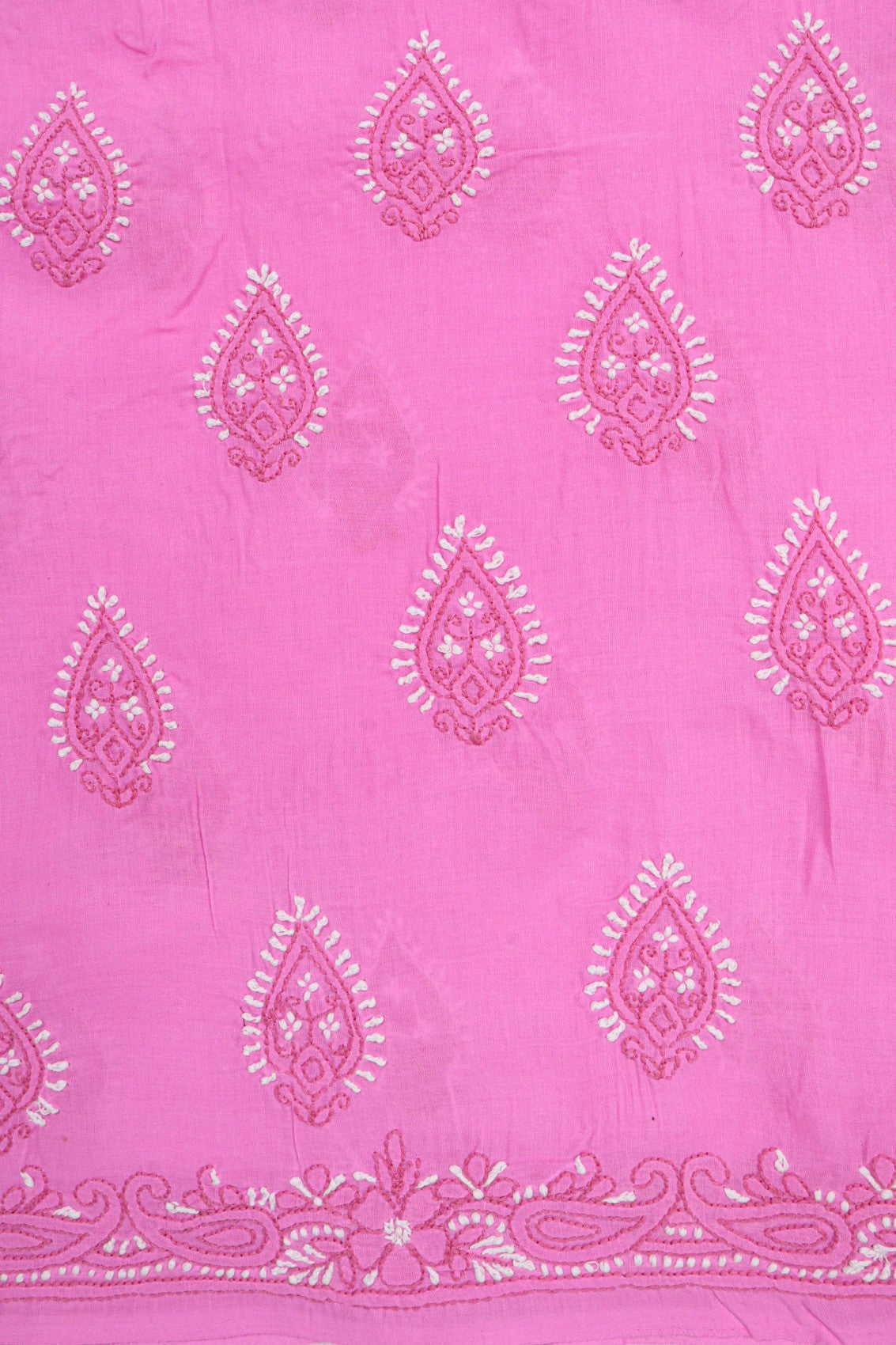 Ada Hand Embroidered Pink Cotton Lucknowi Chikankari Unstitched Suit Piece A258662