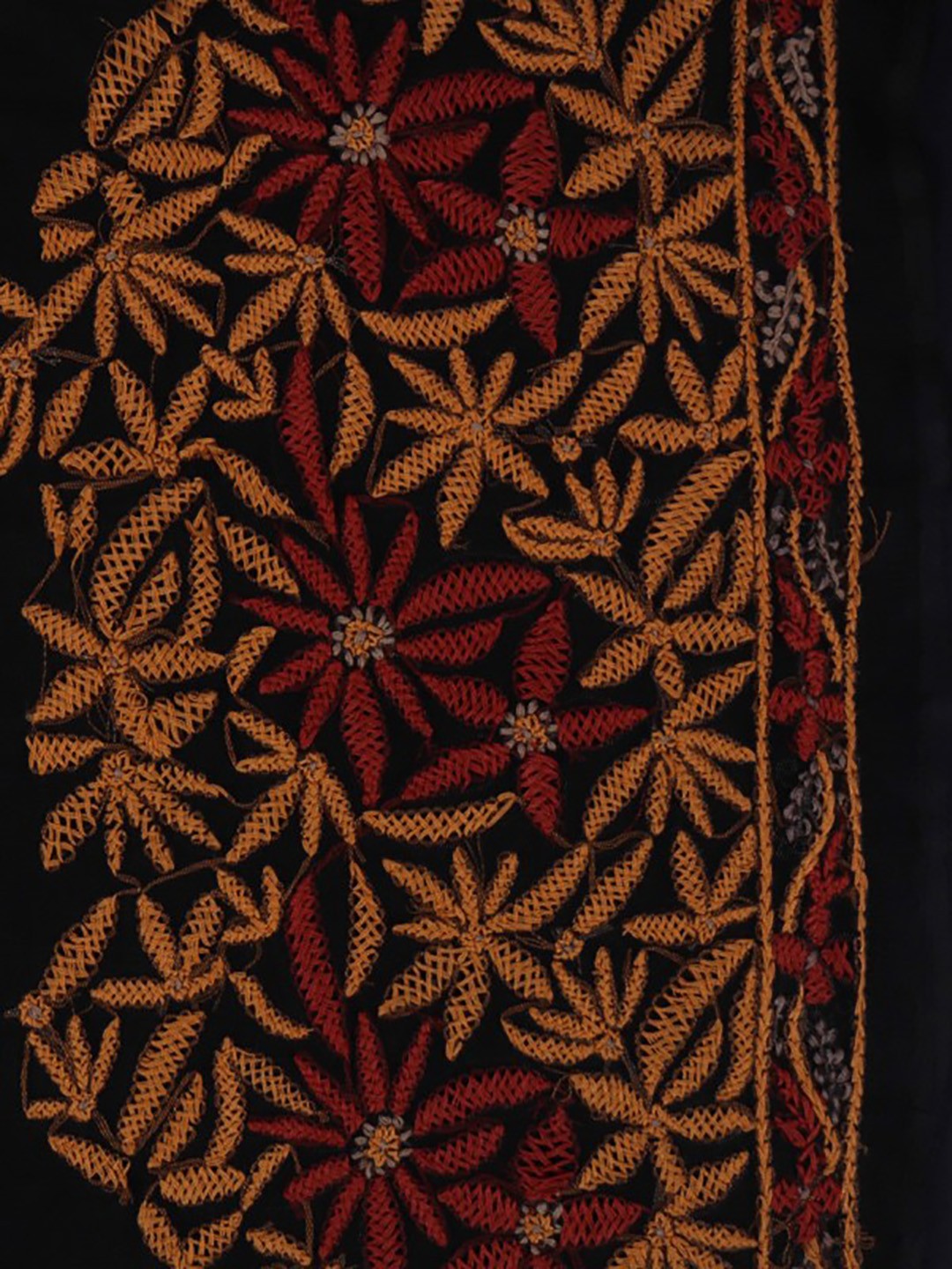 Ada Hand Embroidered Black Net Lucknowi Chikankari Unstitched Kurta Dupatta Set A103739