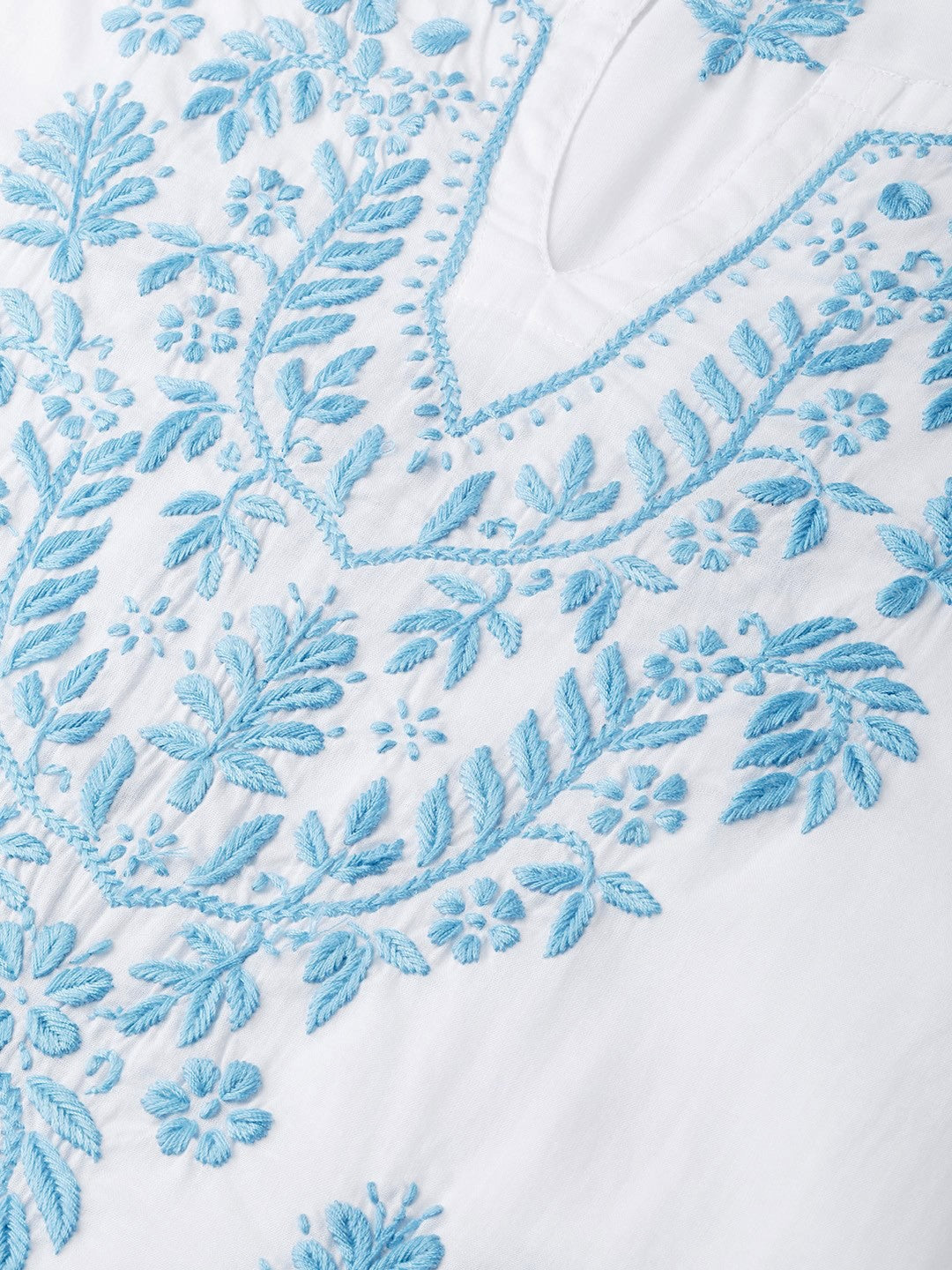 Ada Hand Embroidered White Cotton Lucknow Chikankari Kurta Set A100215
