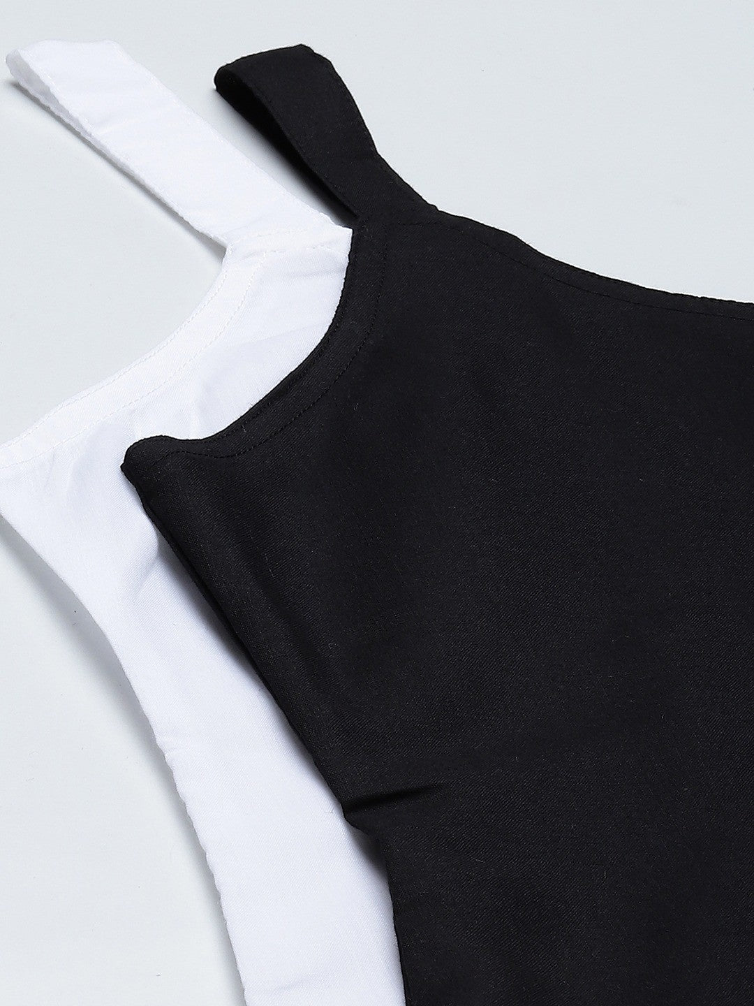 Ada White & Black  Cotton Short Slips Combo of 2 A111179.