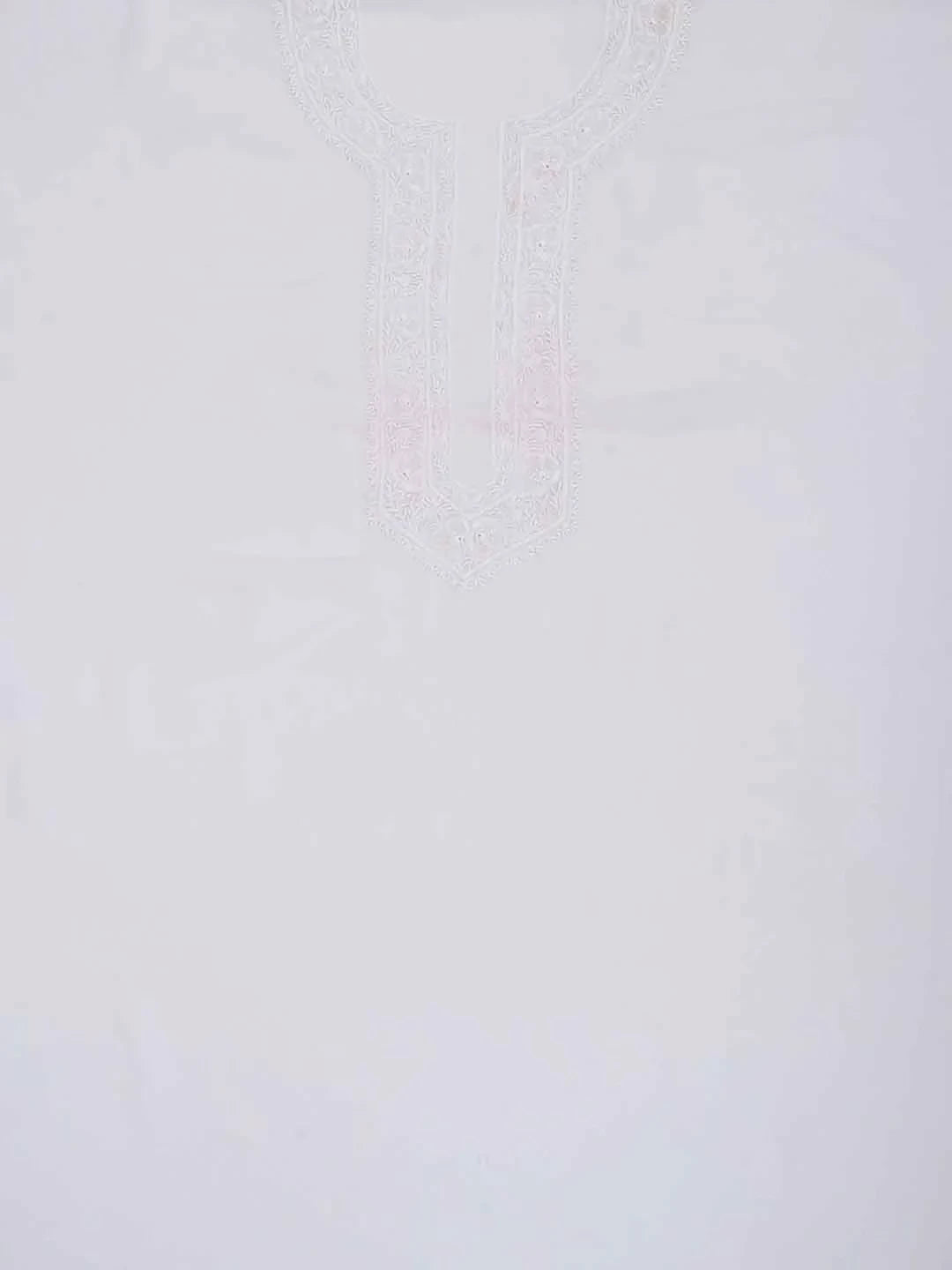 Ada Hand Embroidered White Pure Georgette Lucknowi Chikankari Unstitched Kurta Piece A306199