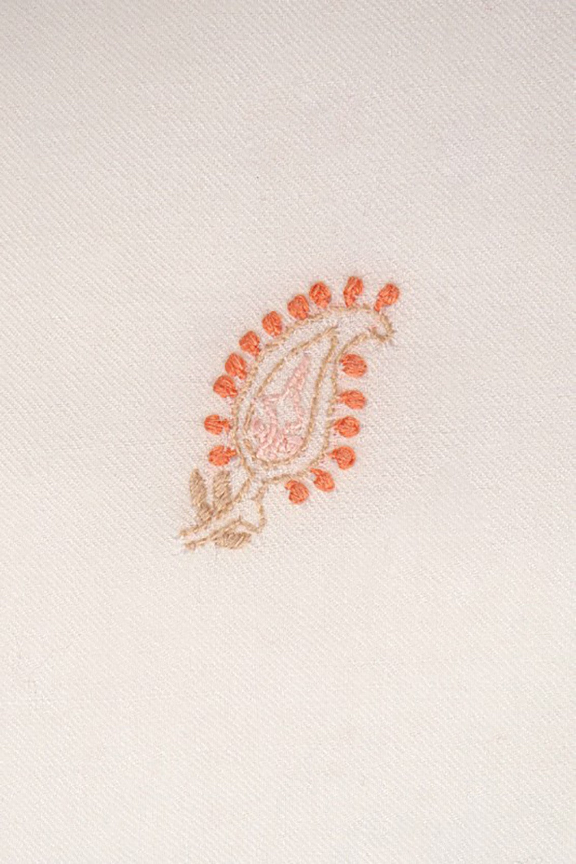 Ada Hand Embroidered Cream Woolen Lucknowi Chikankari Stole 01A80248