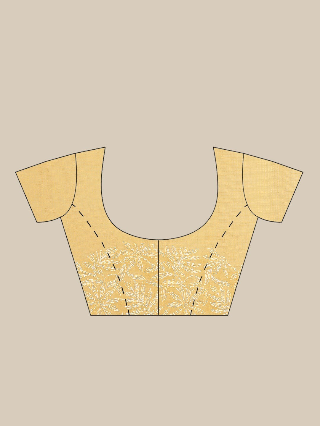 Ada Hand Embroidered Mustard Kota Lucknow Chikan Saree With Blouse- A311226