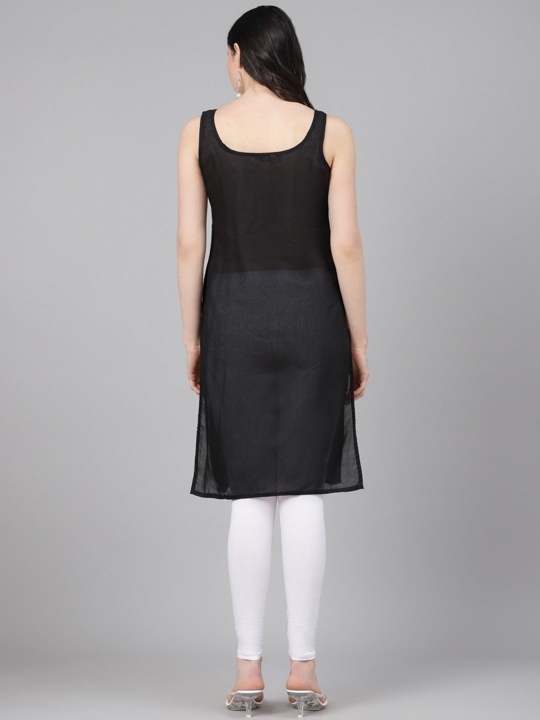 Ada Lemon and Black Cotton Long Slips Combo of 2  A137512.