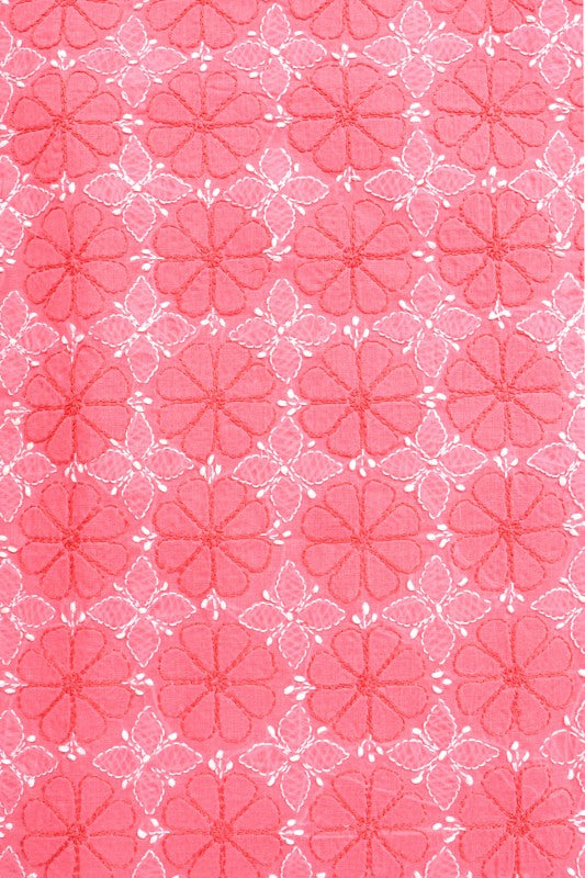 Ada Hand Embroidered Pink Cotton Lucknowi Chikankari Unstitched Suit Piece 01A1943